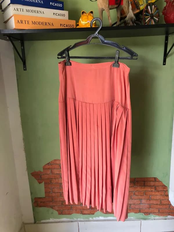♡ Saia rosa plissada