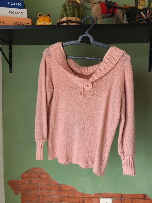 Blusa rosa em tricot