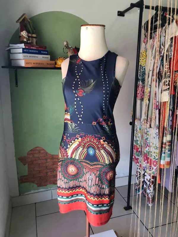 ♡ Vestido azul estampado