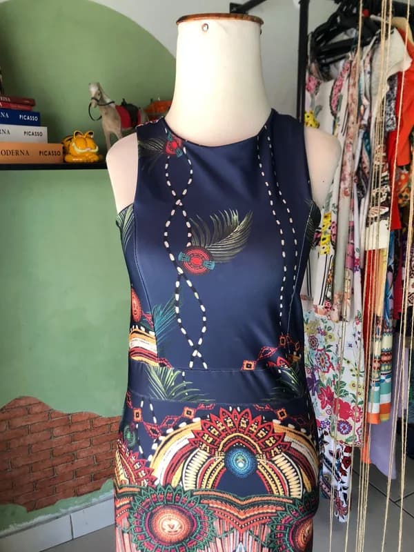 ♡ Vestido azul estampado