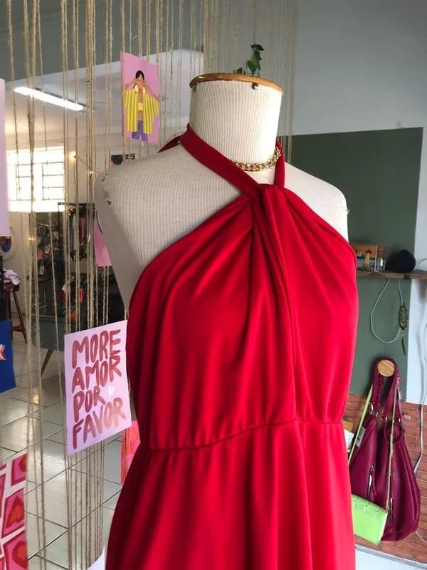 ♡ Vestido vermelho frente única - foto 2