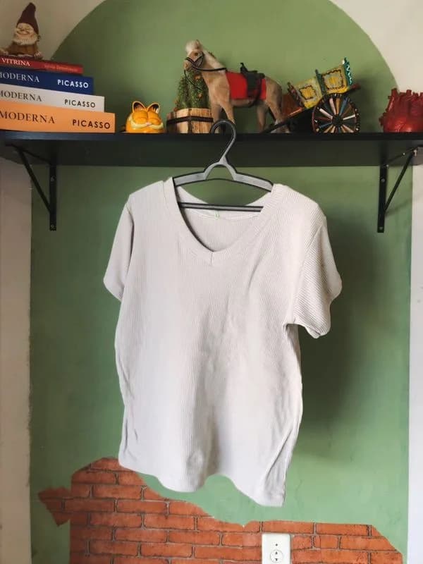 ♡ T-shirt cinza canelada