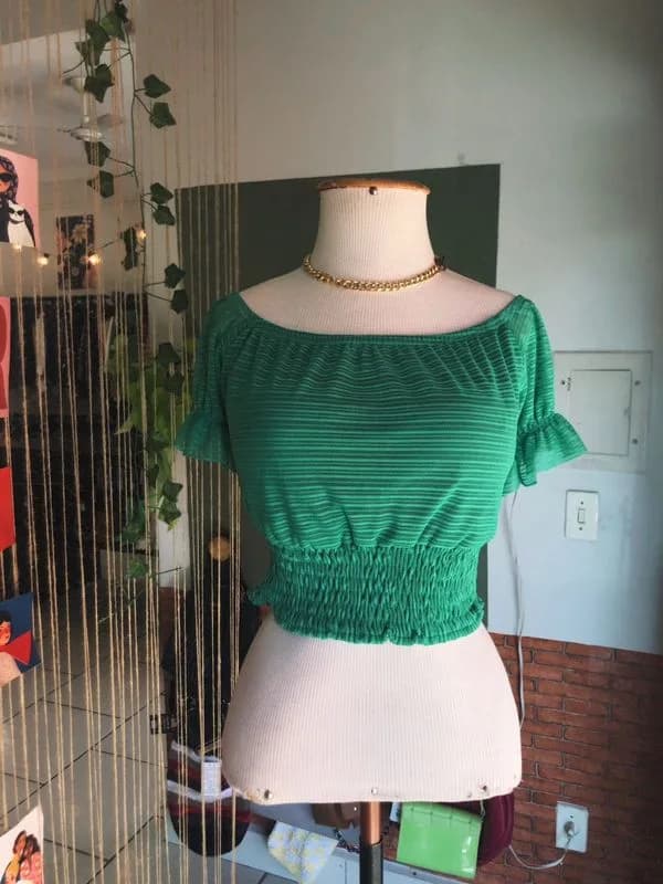 ♡ Cropped verde em tule - foto 1