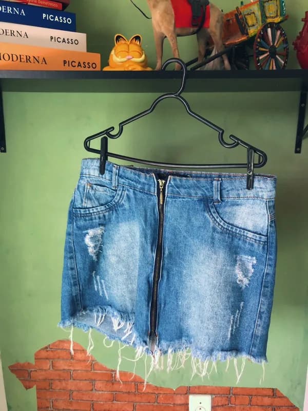 ♡ Saia jeans com zíper