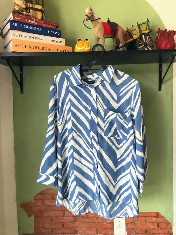 ♡ Camisa azul zebra 