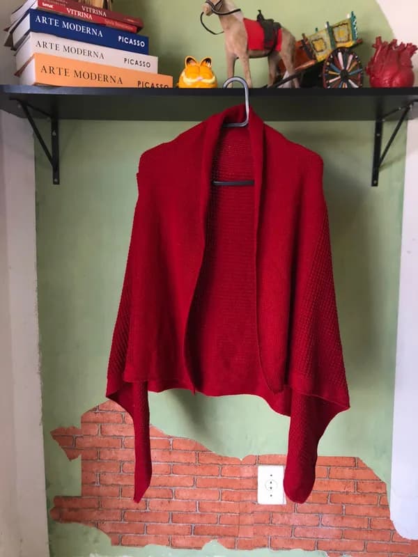 ♡ Colete vermelho em tricot