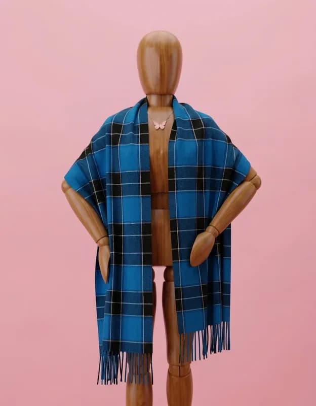 ♡ Echarpe azul xadrez