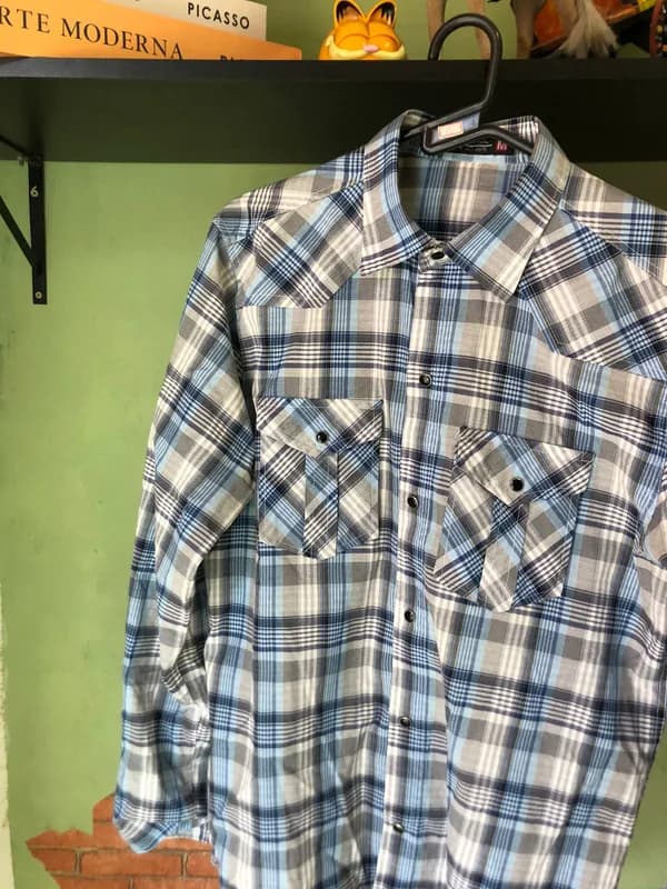 ♡ Camisa azul xadrez - foto 2