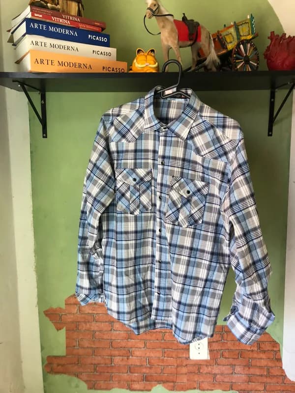 ♡ Camisa azul xadrez - foto 1