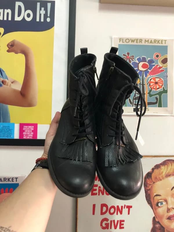 ♡ Coturno preto em couro - foto 3