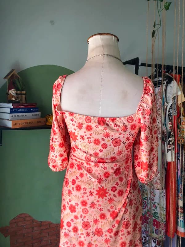 ♡  Vestido laranja floral - foto 3