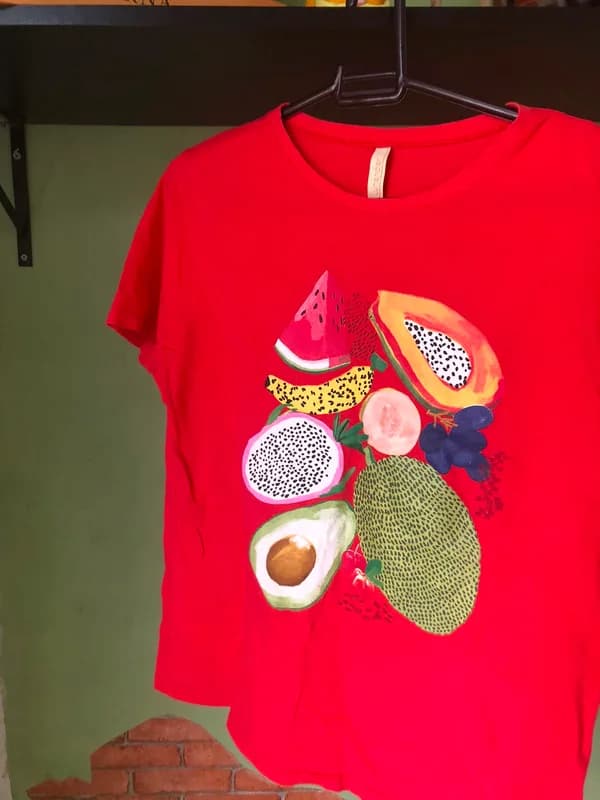 ♡ T-shirt vermelha frutas