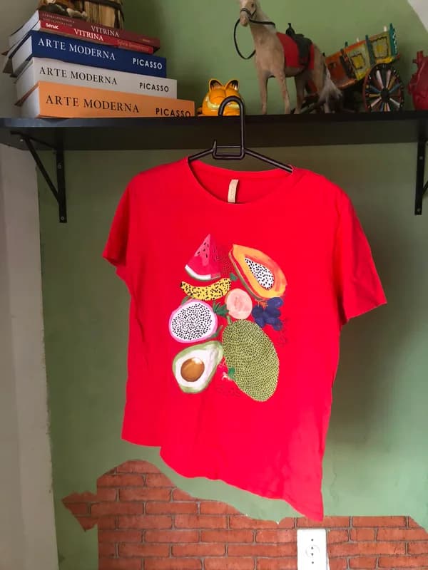 ♡ T-shirt vermelha frutas