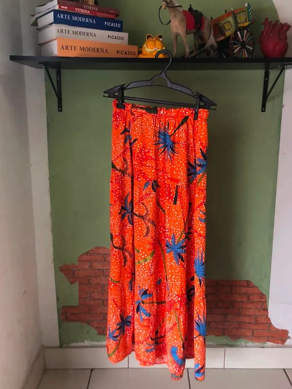 ♡ Saia laranja estampada - foto 1