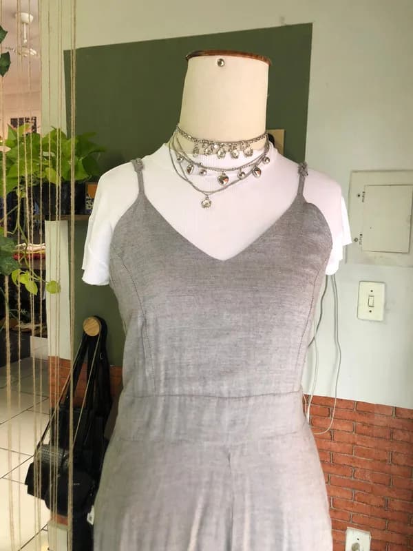 ♡ Vestido cinza longo