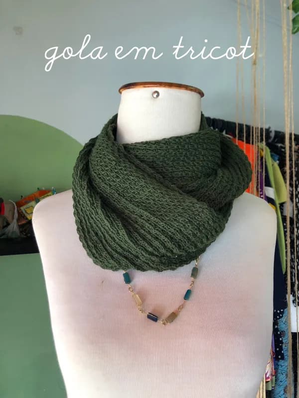 ♡ Gola verde em tricot