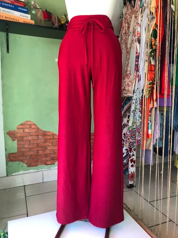 ♡ Calça vermelha flare - thumb 1