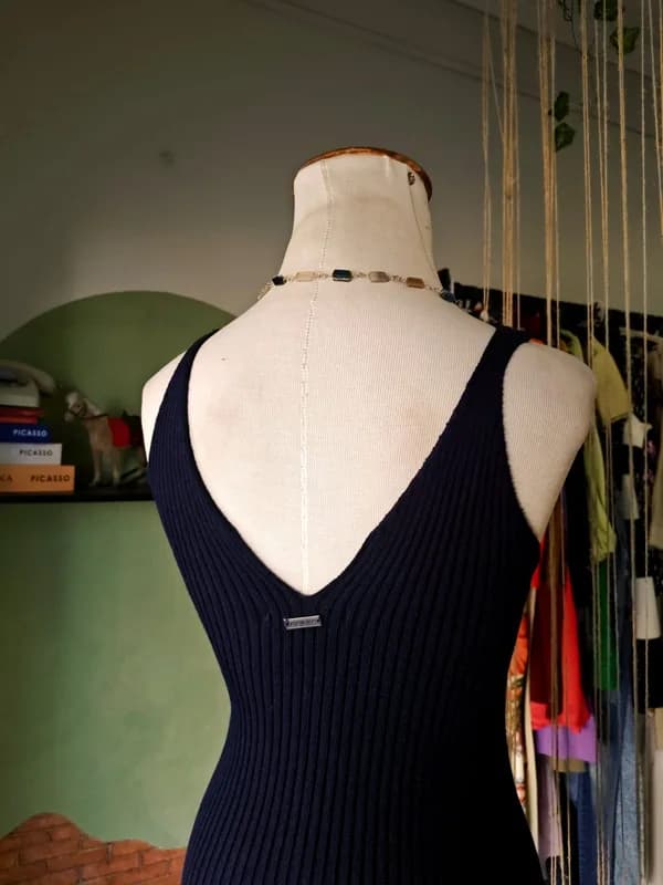 ♡ Blusa azul em tricot