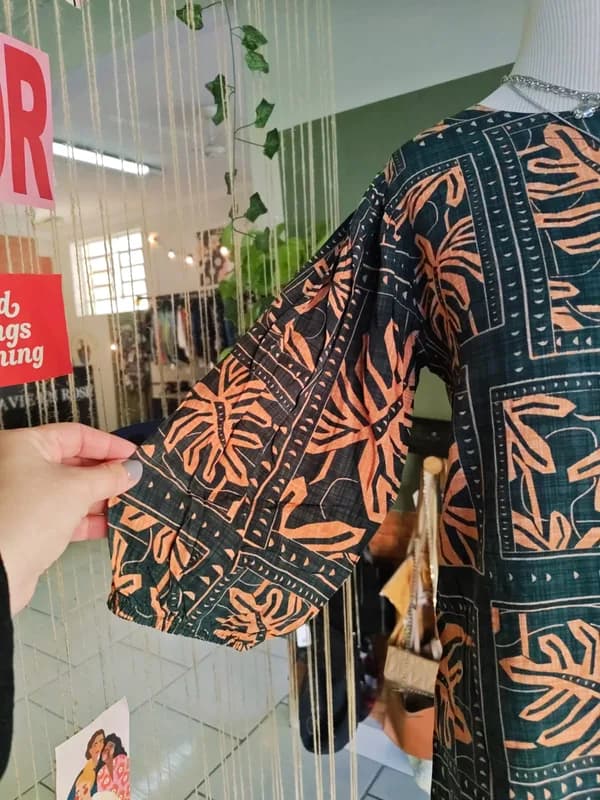 ♡ Vestido verde e laranja