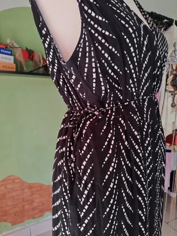 ♡ Vestido envelope preto e branco - thumb 3