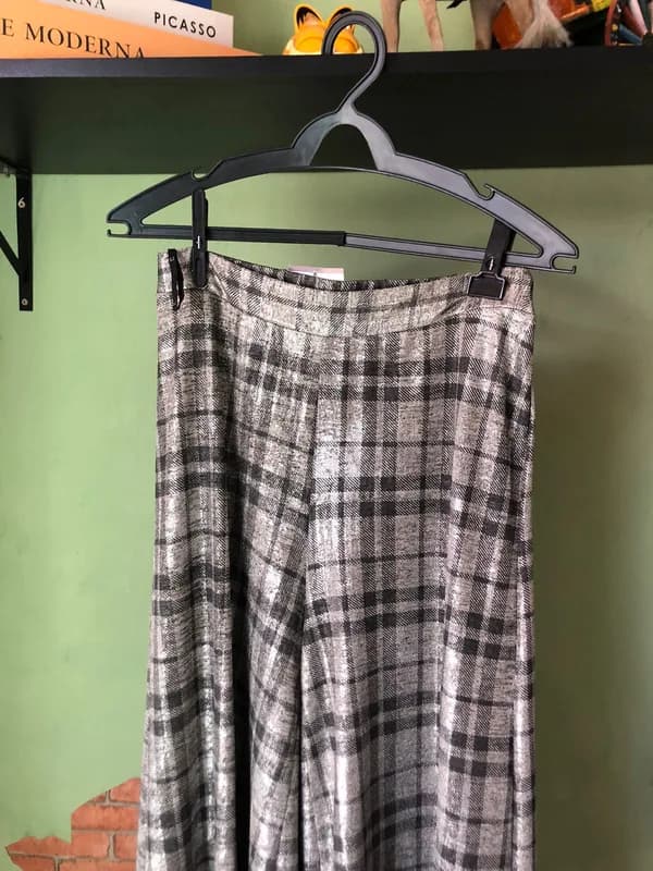 ♡ Calça xadrez prateada - foto 2