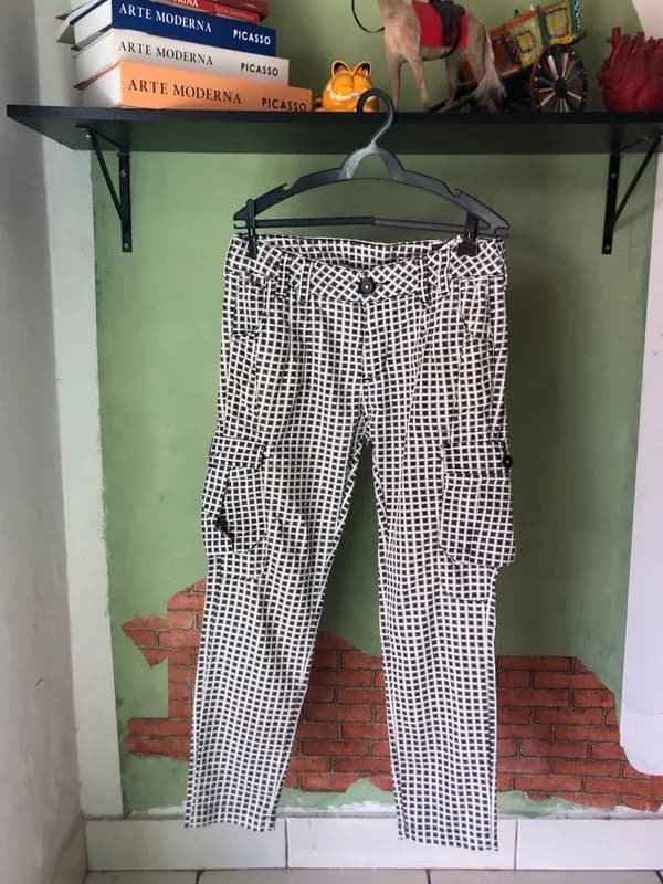 ♡ Calça xadrez preta e branca - foto 1